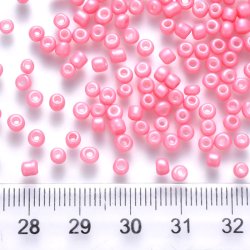 Glas Seed bead, rosa, opak, #11, ca. 2x1,5 mm, 10 gr., ca. 650 Stk.