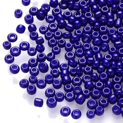Glas Seed bead, dunkelblau, opak, #11, ca. 2x1,5 mm, 10 gr., ca. 650 Stk.