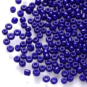 Glas Seed bead, dunkelblau, opak, #11, ca. 2x1,5 mm, 10 gr., ca. 650 Stk.