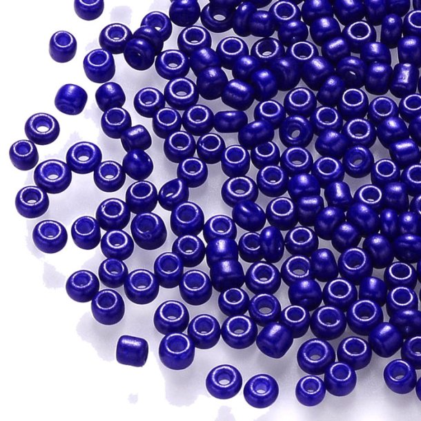 Glass seed bead, dark blue, opaque, #11, ca. 2x1.5 mm, 10gr., ca. 650pcs.
