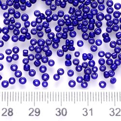 Glas Seed bead, dunkelblau, opak, #11, ca. 2x1,5 mm, 10 gr., ca. 650 Stk.