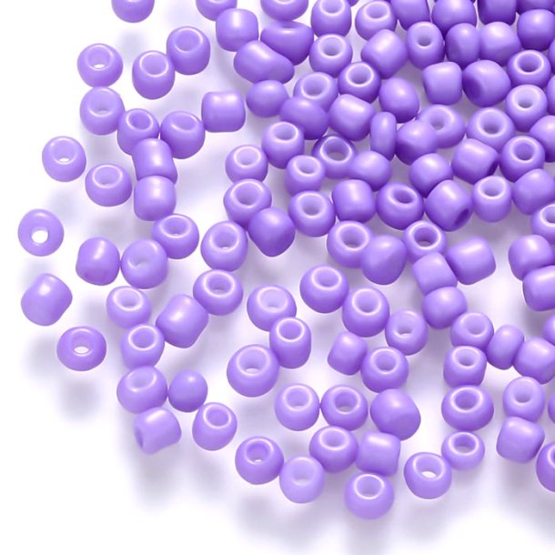 Glass seed bead, lilac, opaque, #11, ca. 2x1.5 mm, 10gr., ca. 650pcs.