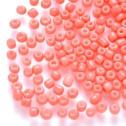 Glas Seed bead, helles Koralfarben, opak, #11, ca. 2x1,5 mm, 10 gr., ca. 650 Stk.
