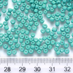 Glas Seed bead, cyan, opak, #11, ca. 2x1,5 mm, 10 gr., ca. 650 Stk.