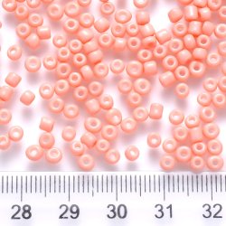 Glas Seed bead, helles lachsfarben, opak, #8, ca. 3,5x2 mm, 20 gr., ca. 450 Stk.