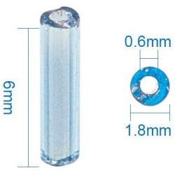 Rohrperlen-satz, 6x1,8 mm, 8 silver-line Farben in box, ca. 3000 Perlen, 1 box