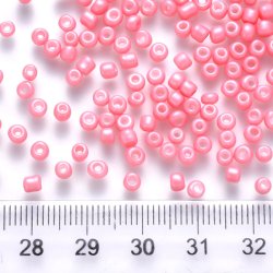 Glas Seed bead, rosa, opak, #8, ca. 3,5x2 mm, 20 gr., ca. 450 Stk.