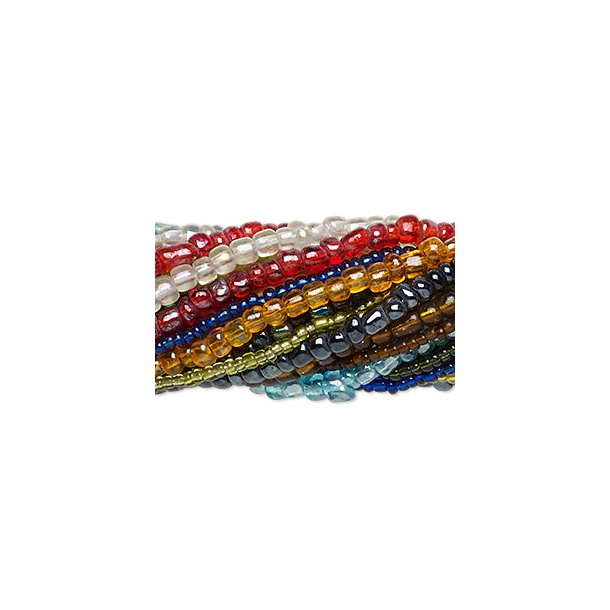 Kopi af Seed bead mix, various colors, sizes #10, #8, #6, in total 20 strands, each 35 cm