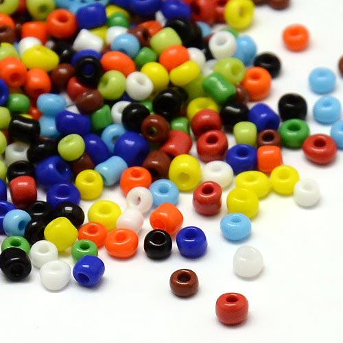 Seedbead-Mix, Größe #12, gemischte opake Farben, 2 mm, 500 Stk.