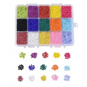 Rocaille seed beads, Dia. 4 mm, size 6/0 , hole size 0,9-1,2 mm, assorted  colours, 1000 g/ 1 tub