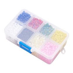 Seedbead-Mix, 4 mm, gr&ouml;&szlig;e #6, Mischfarben mit Regenbogen Glanz, ca. 1900 Perlen, 1 Stk.