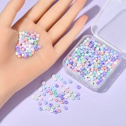 Seed bead mischung in Box, opake matte Farben, 4 mm / #6, ca. 550 Stck