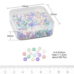 Seed bead mischung in Box, opake matte Farben, 4 mm / #6, ca. 550 Stck