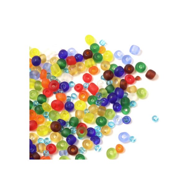 Seedbead-Mix, verschiedene matte Farben, 4 mm, gr&ouml;&szlig;e #6 , 20 Gr.
