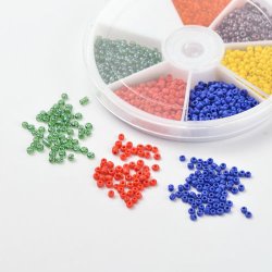 Seedbead-Mix, gemischte Farben, 2 mm, ca. 2100 Perlen, 1 Stk.