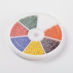 Seedbead-Mix, gemischte Farben, 2 mm, ca. 2100 Perlen, 1 Stk.