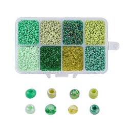 Seedbead-Mix, Gr&ouml;&szlig;e #12, t&uuml;rkis und gr&uuml;n, 2 mm, ca. 12500 Perlen, 1 Stk.