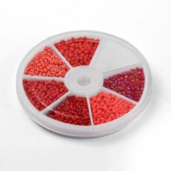 Seedbead-Mix, rote farben, 3 mm, ca. 1270 Perlen, 1 Stk