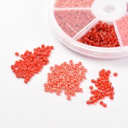 Seedbead-Mix, rote farben, 3 mm, ca. 1270 Perlen, 1 Stk
