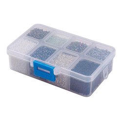 Seedbead-Mix, Gr&ouml;&szlig;e #12, klar, grau, schwarz, 2 mm, ca. 12500 Perlen, 1 Stk