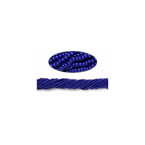 Glass seed bead, dark blue, opaque, 2x1.5 mm, 1900pcs.