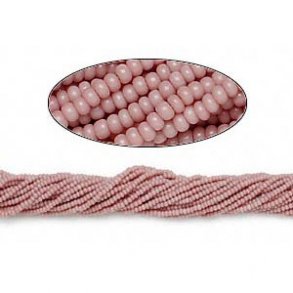 Glass seed bead, dusty pink, opque, with luster, 2x1.5 mm, 1900pcs.