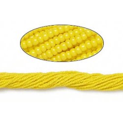 Glas Seed bead, gelb, opak, 2x1,5 mm, 1900 Stk.