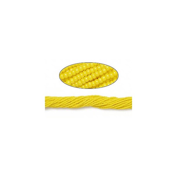 Glass seed bead, yellow, opaque, 2x1.5 mm, 1900pcs.