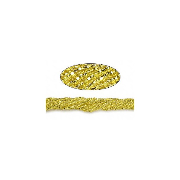 Glass seed bead, yellow, transparent, 2x1.5 mm, 1900pcs.