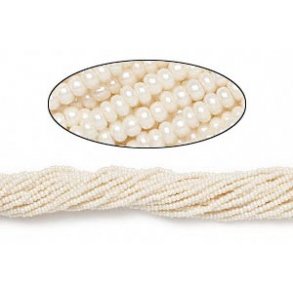 Glass seed bead, pearl, opaque, 2x1.5 mm, 1900pcs.