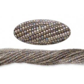 Glass seed bead, iridescent paradise gray, 2x1.5 mm, 1900pcs.