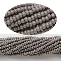 Glas Seed bead, grau, opak, 2x1,5 mm, 1900 Stk.
