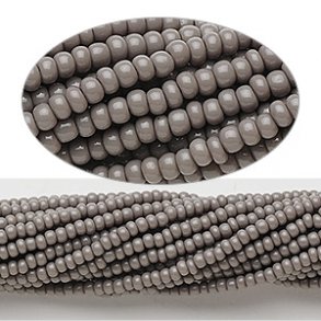 Glas Seed bead, grau, opak, 2x1,5 mm, 1900 Stk.