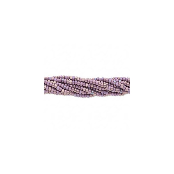 Glass seed bead, iridescent lavender, 2x1.5 mm, 1900pcs.