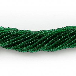 Glas Seed bead, dunkelgrn, durchsichtig, 2x1,5 mm, 1900 Stk.