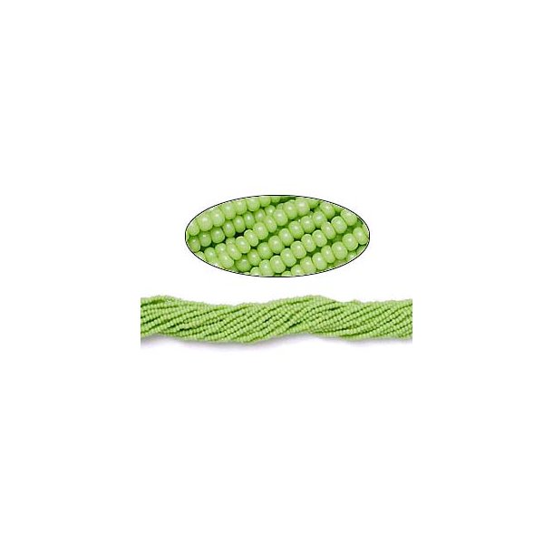 Glass seed bead, opaque summer green, 2x1.5 mm, 1900pcs.