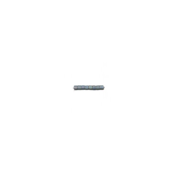 Miyuki, glass seed bead, square, matte transparent grey, AB, 1.8x1.8mm, 5g, ca. 420pcs