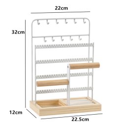 Schmuckstnder fr alle Arten Schmuck, weies Metall und Holz, 32x22x12 cm