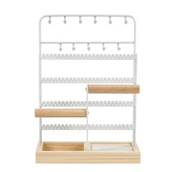 Schmuckstnder fr alle Arten Schmuck, weies Metall und Holz, 32x22x12 cm