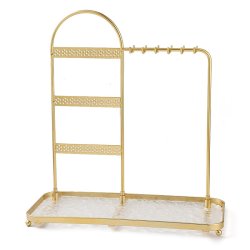 Schmuckst�nder f�r Halsketten, Ohrringe u.�., goldenes Metall, 30x13x32cm   Type *