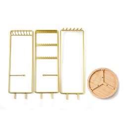 Schmuckst�nder f�r alle Arten von Schmuck, drehbarem fu�, golden, 35x23 cm