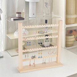 Schmuckstnder fr Ohrringe, Halsketten u., kiefern holz, 36x37x8 cm, 1 Stck