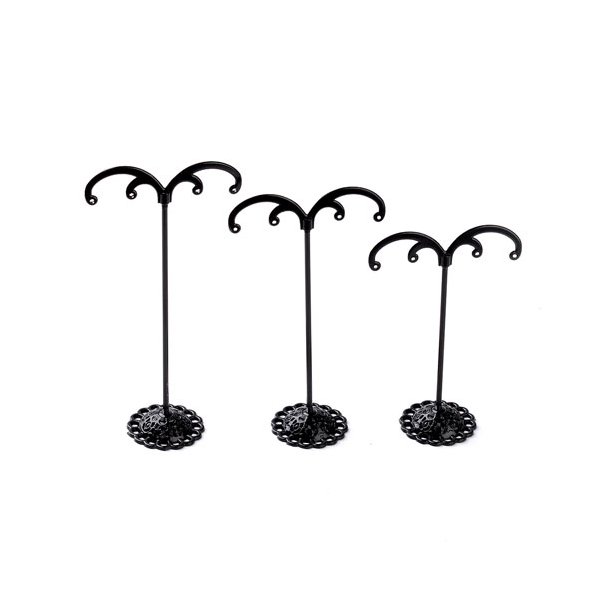 3 small and elegant jewelry stands, black