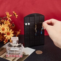 Ohrsteckerstnder, Acryl, schwarz, angewinkelt, fr 24 Paar, 14x9 mm, 1 Stk.