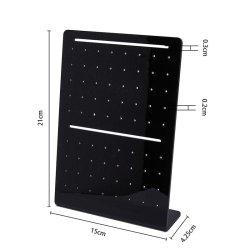 Ohrsteckerstnder, Acryl, schwarz, angewinkelt, fr 36 Paar, 21x15 mm, 1 Stk.