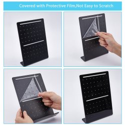 Ohrsteckerstnder, Acryl, schwarz, angewinkelt, fr 36 Paar, 21x15 mm, 1 Stk.