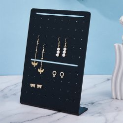 Ohrsteckerstnder, Acryl, schwarz, angewinkelt, fr 36 Paar, 21x15 mm, 1 Stk.