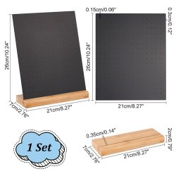 Ohrstecker-Stnder, schwarzes Acryl mit Holzsockel, bis 112 Paar, 26x21 mm, 1 Stck