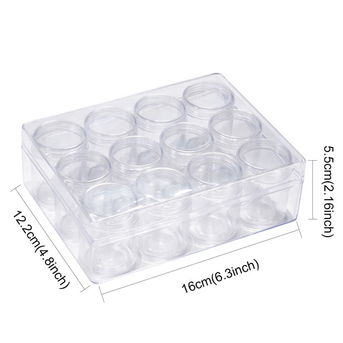 Aufbewahrungsbox für Kleinperlen, extra hoches Modell, 12 Fächern, 16x12x5,5 cm, 1 Stk