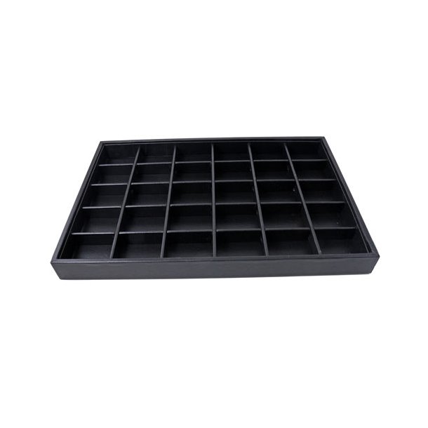 Display box for jewelry and beads, black with 30 compartments, 1pc.